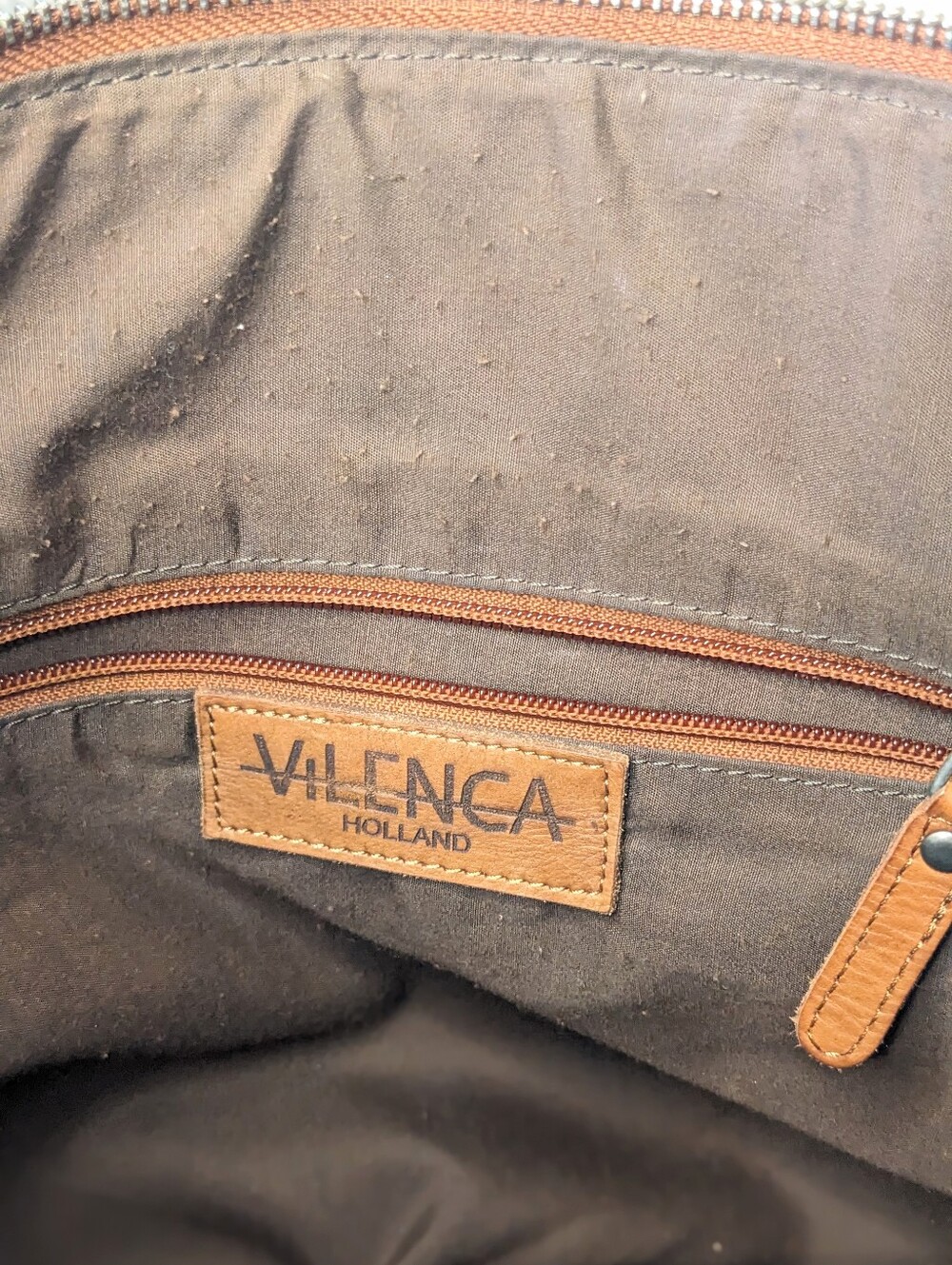 Vilenca (Anthropologie Brown Soft Leather Woven Front Design Laptop Shoulder Bag - Picture 8 of 8